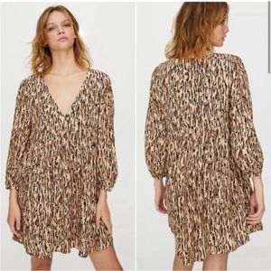 Aritzia Sunday Best Jinx Babydoll Leopard-Print Dress